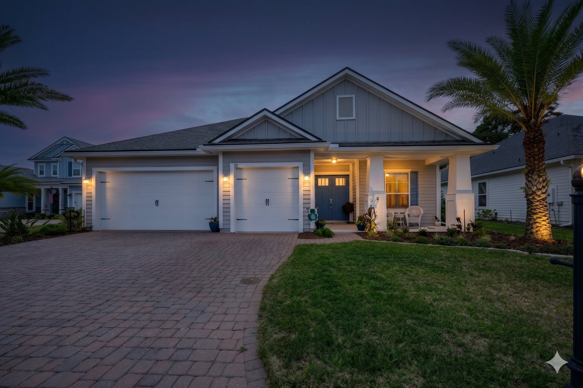 497 Pescado Drive at twilight in Madeira, St. Augustine
